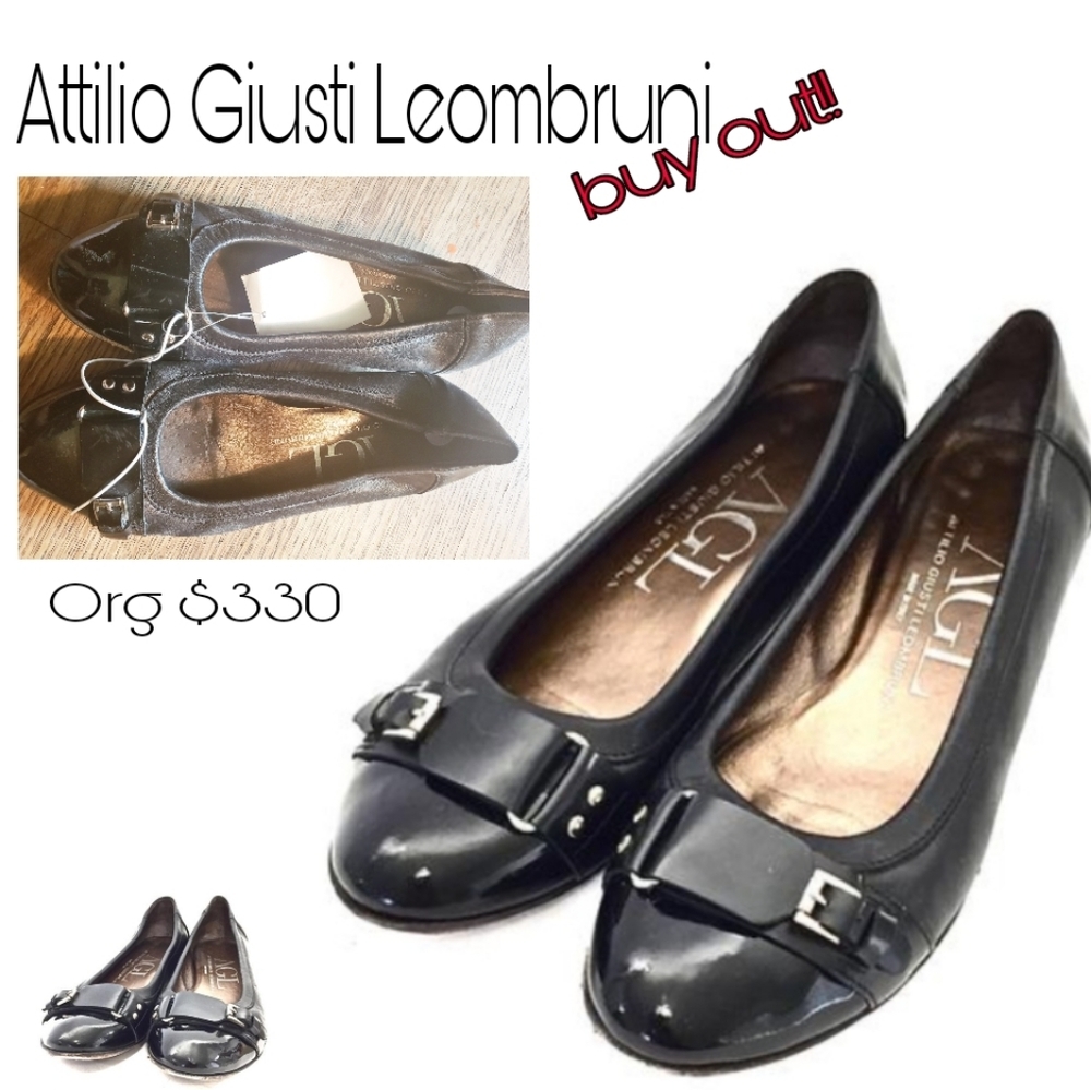 Attilio Giusti Leombruni wide buckle cap toe flat.